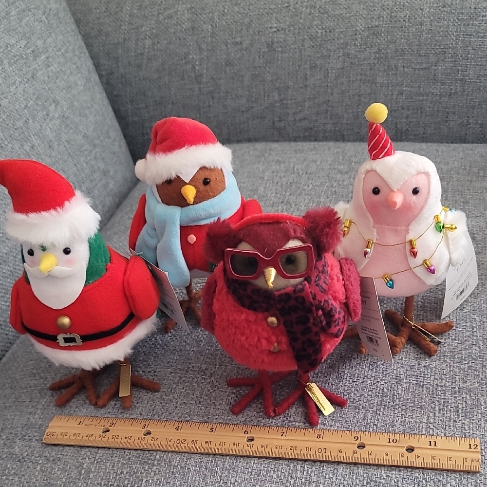 Target Wondershop 2023 Tinsel Holiday Bird Set - Red, Pink, Brown. Set Of 4.